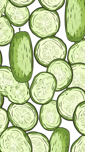 Fresh organic cucumber vegetable vertical background illustration