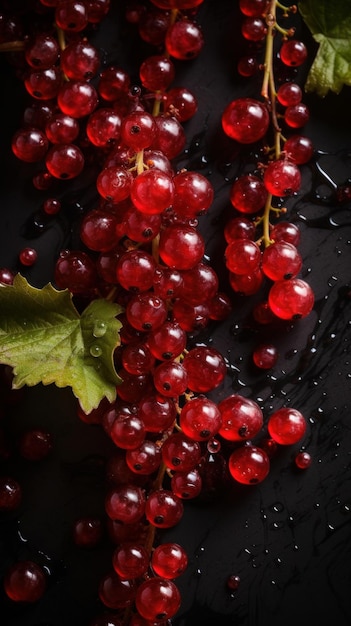 Fresh Organic Currant Berry Vertical Background