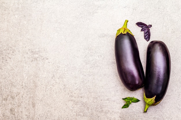 Fresh organic eggplants