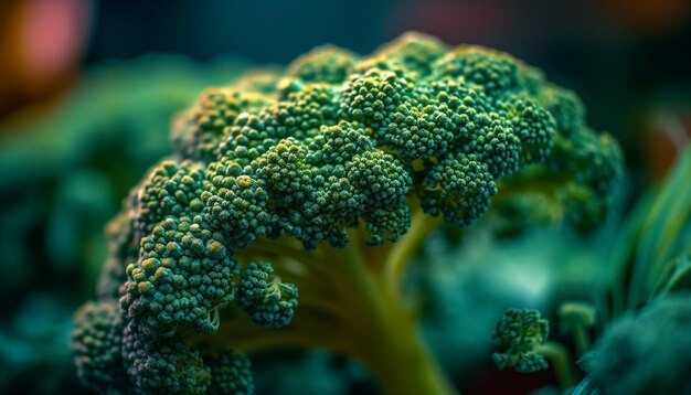 AIが生成した色とりどりのサンゴ礁にある新鮮な有機魚や野菜