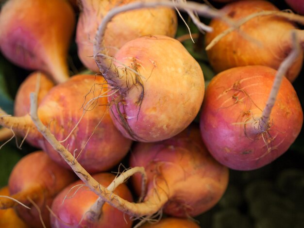 Fresh organic food at the local farmers market. Farmers markets are a traditional way of selling agricultural products.