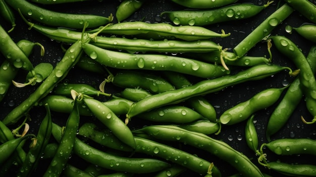 Fresh Organic Green Bean Vegetable Horizontal Background