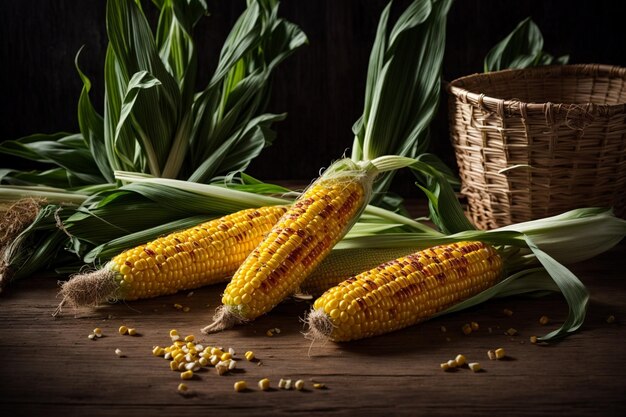Fresh Organic Harvest corn Healthy Eating From the Farm