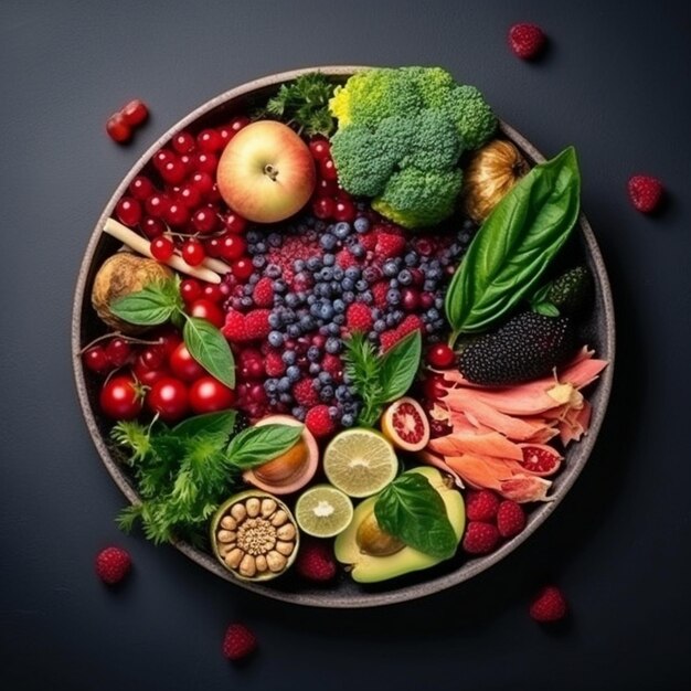 Fresh organic healthy vegetables on plate