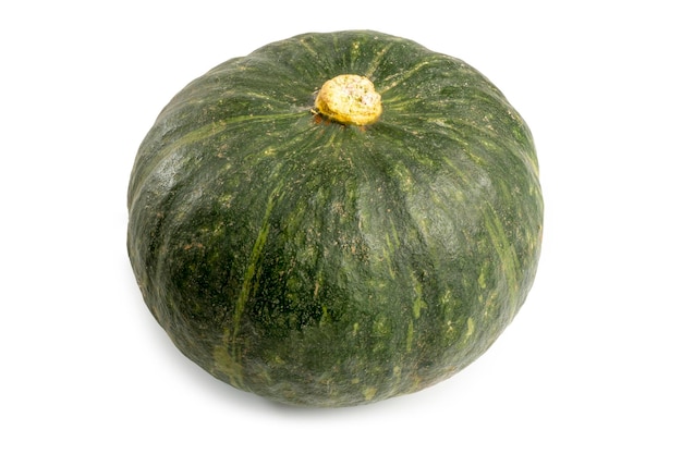 A Fresh Organic Japanese Pumpkin isolated on white background Clipping path