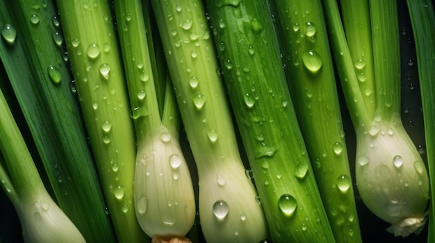 Fresh Organic Leek Vegetable Horizontal Background