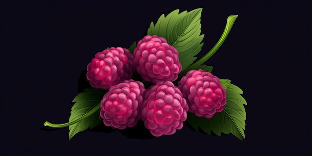Photo fresh organic loganberry berry horizontal trendy illustration