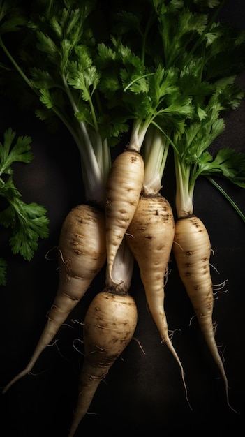 Fresh Organic Parsnip Vegetable Vertical Background