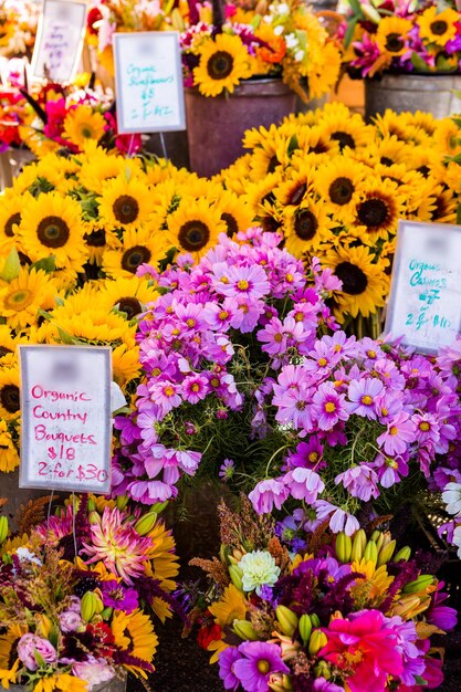 Fresh organic produce at the local farmers market.