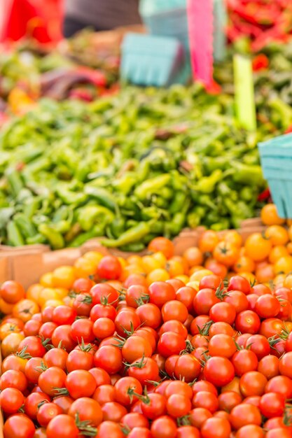 Fresh organic produce at the local farmers market.