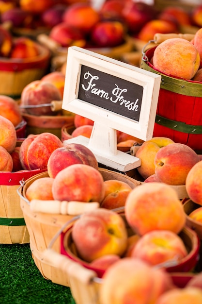 Photo fresh organic produce on sale at the local farmers market.