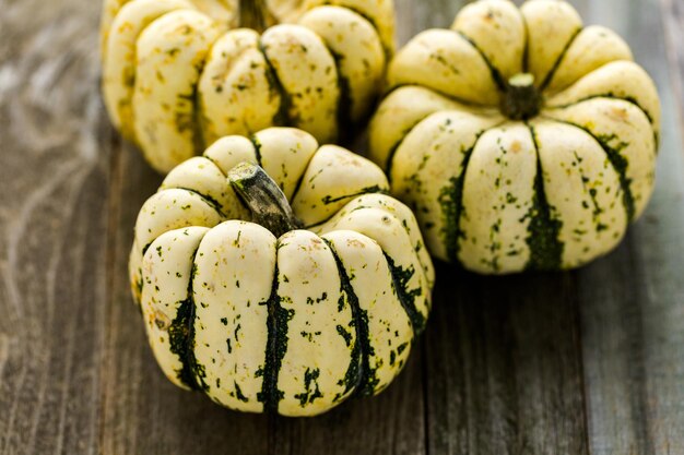 Fresh organic pumpkins from the local farmers market.