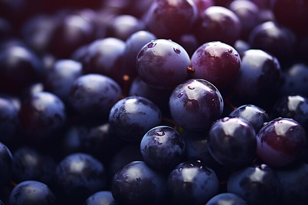 Fresh organic purple grapes