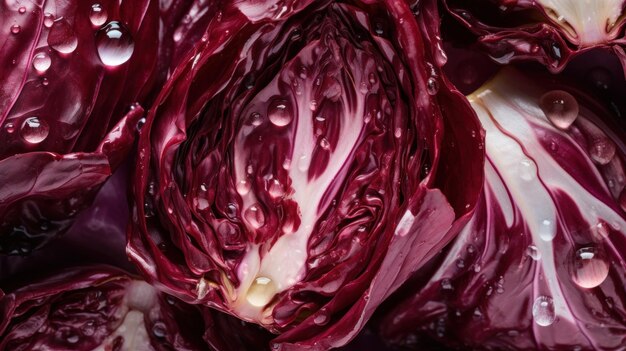 Fresh organic radicchio vegetable horizontal background