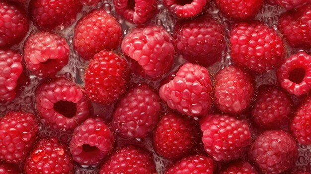 Fresh organic raspberry berry horizontal background