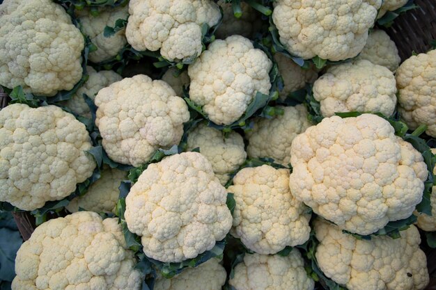 Fresh organic raw Cauliflower textured background