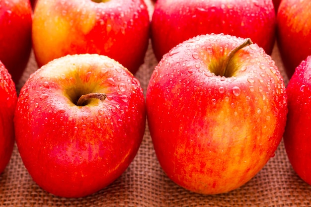 Fresh organic red apples from the local farmers market.