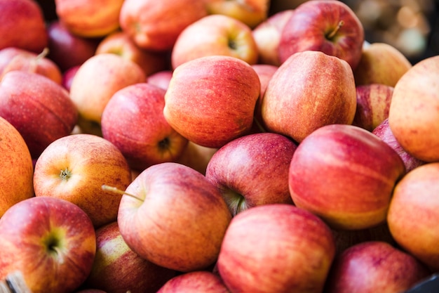 Fresh organic red apples from the local farmers market