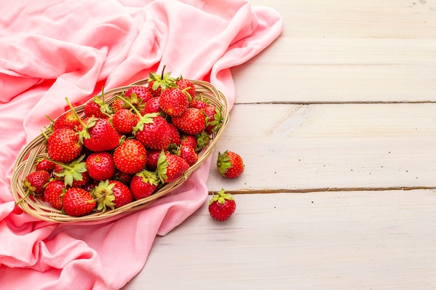 Fresh organic ripe strawberry