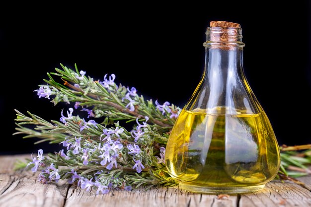 Fresh organic rosemary with essential oil