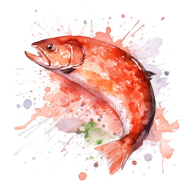 Fresh organic salmon fish square background