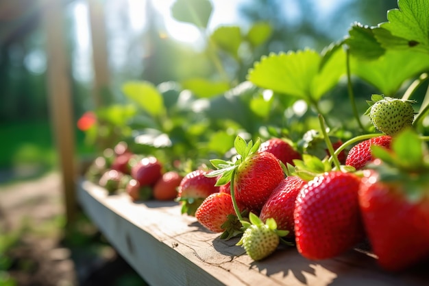 Fresh organic strawberries