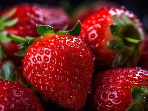 Fresh organic strawberries