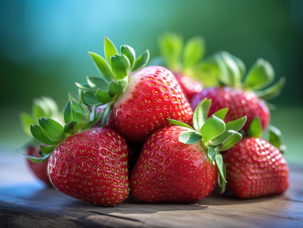 Fresh organic strawberries