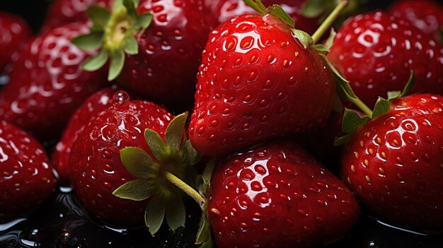 Fresh organic strawberries