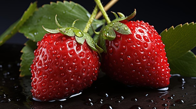 Fresh organic strawberries