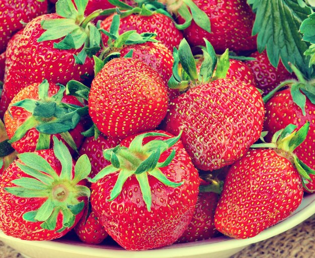 Fresh organic strawberry in a plate