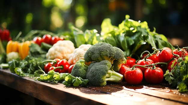 Fresh organic vegetables grown in a farm for healthy eating