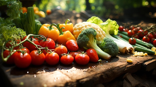 Fresh organic vegetables grown in a farm for healthy eating