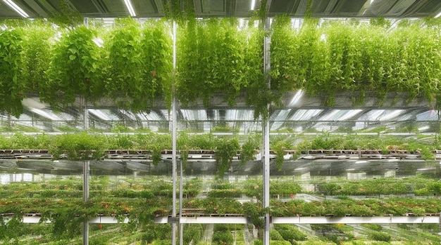 Fresh organic vegetables grown indoors in hydroponics