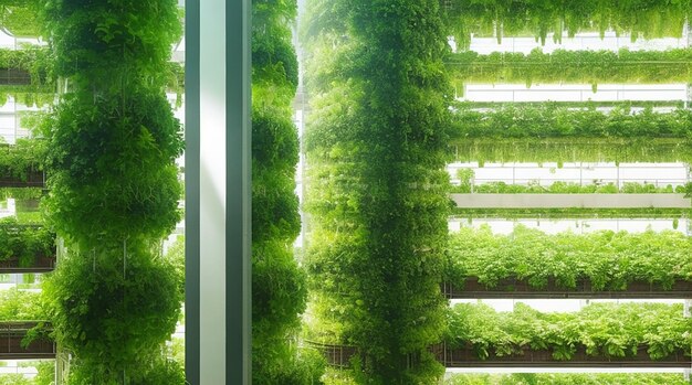 Fresh organic vegetables grown indoors in hydroponics