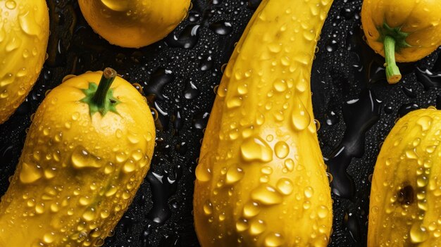 Fresh organic yellow squash vegetable horizontal background