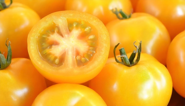 Foto pomodori gialli freschi biologici