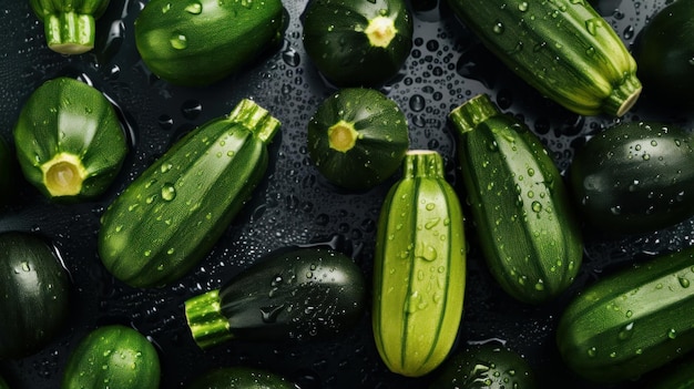 Fresh organic zucchini vegetable horizontal background