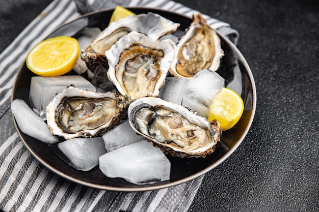 fresh oyster seafood healthy meal oysters food snack on the table copy space food background rustic