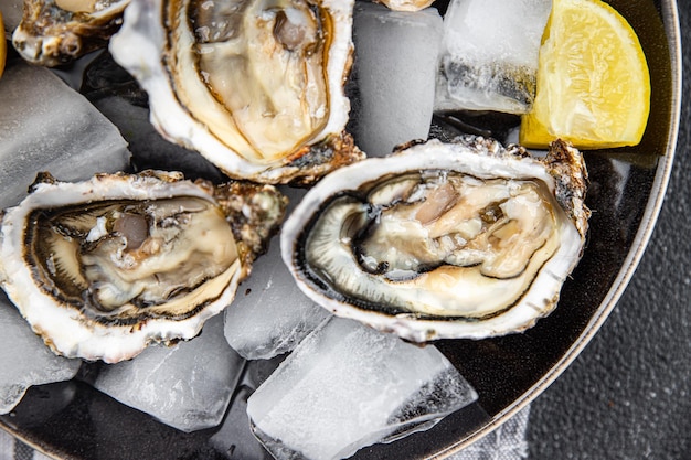 fresh oyster seafood healthy meal oysters food snack on the table copy space food background rustic