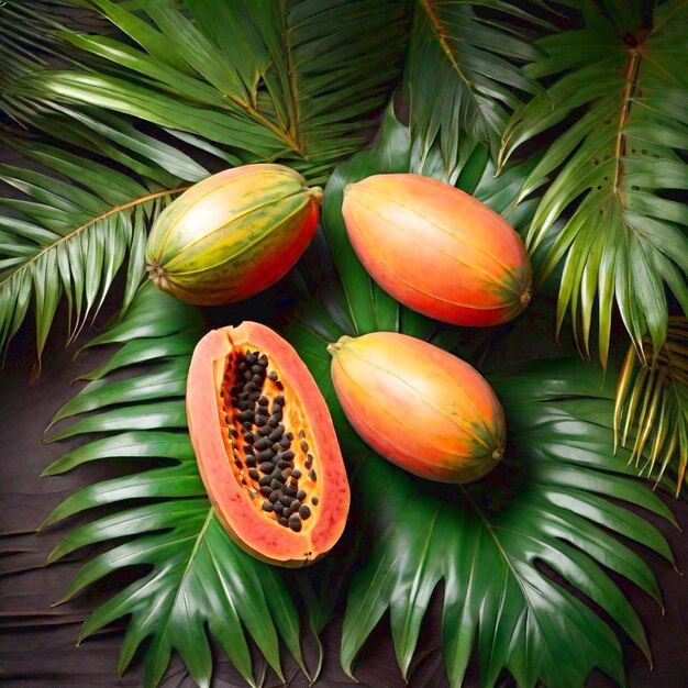 Fresh papaya background generated ai