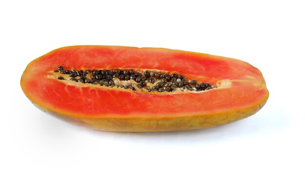 Fresh papaya isolated on a white background