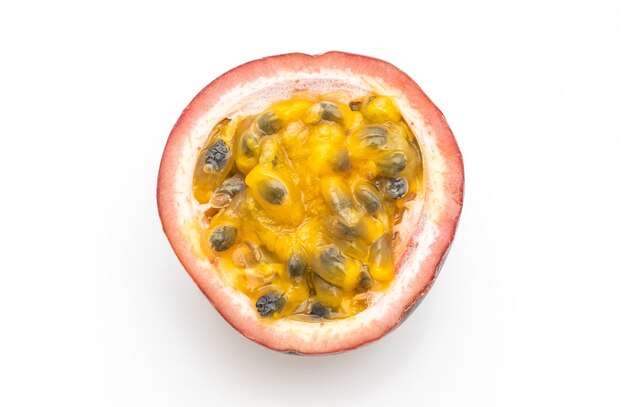 fresh passion fruit on white background