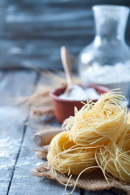 Fresh pasta and ingredient