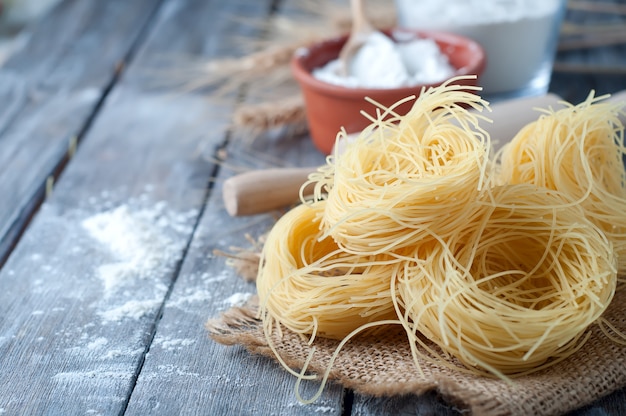 Fresh pasta and ingredient