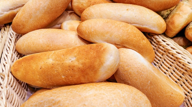 Fresh pastries on the counter closeup