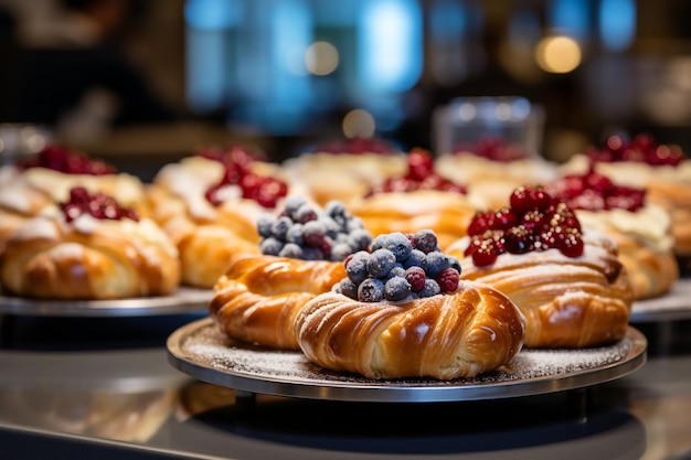 Foto pasticceria fresca in tavola a buffet