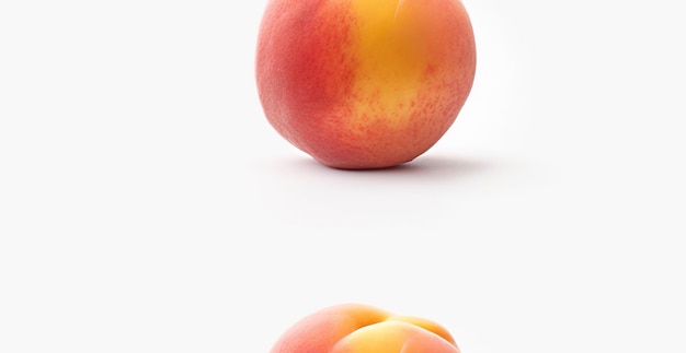 Photo fresh peach fruit on white plain background