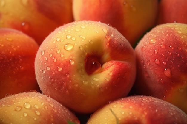 Fresh Peach Fruits Ai generative