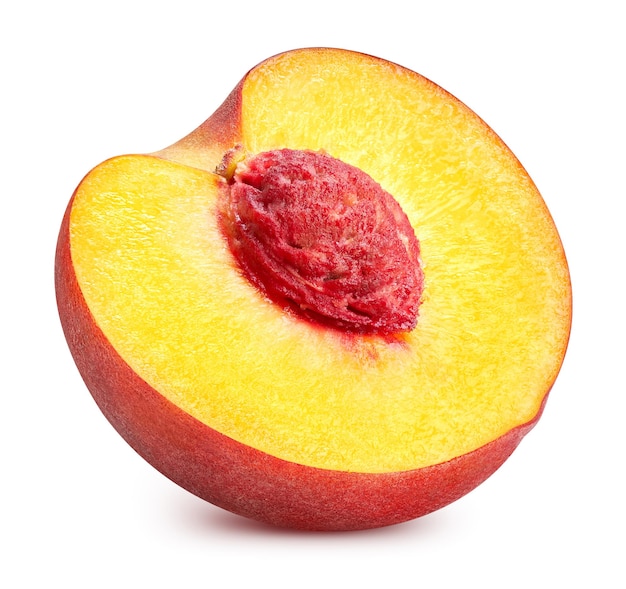 Fresh peach fruits and half